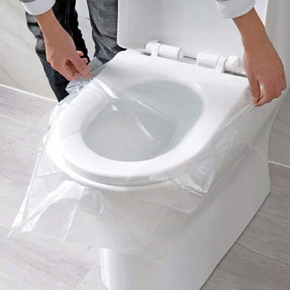Portable Toilet Seat Covers (50 Pack) | Universal Fit 40 × 48 cm | Foldable, Non-Slip & Hygienic Protection