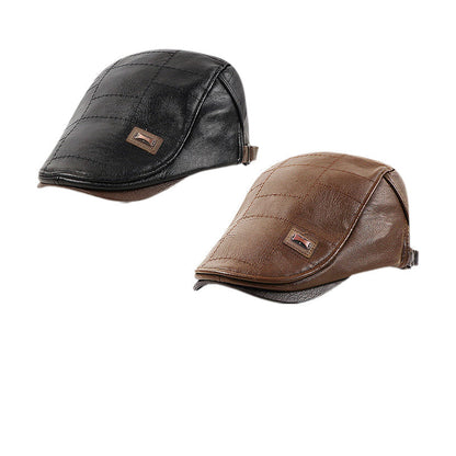 Cozy Plush Leather Beret | Elegant Comfort for a Warm Winter Experience
