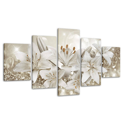 Stunning 5-Piece Flower Canvas Art for Vibrant Interiors