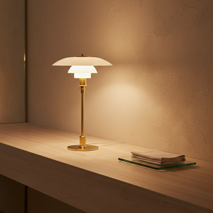 Minimalist Glass Shade Table Lamp for Scandinavian Style Bedroom