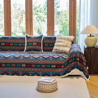 Vibrant Bohemian Couch Protector for Cozy Living Spaces
