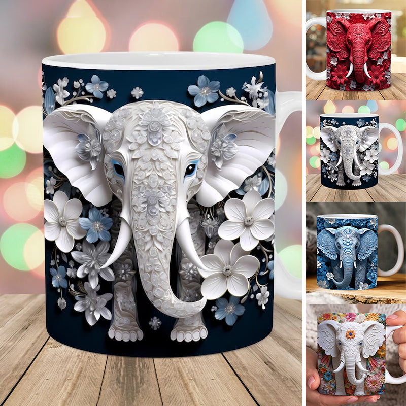 Customizable Elephant Design Coffee Cup