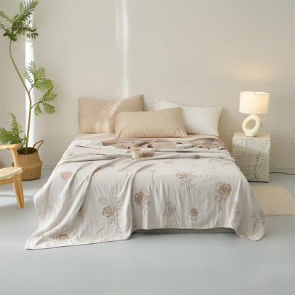 Breezy Blossom Organic Cotton Throw Blanket