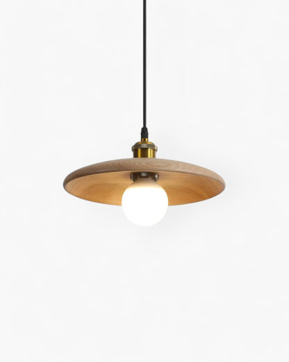 Japandi Zen Style Pendant Light with Slim Wooden Shade