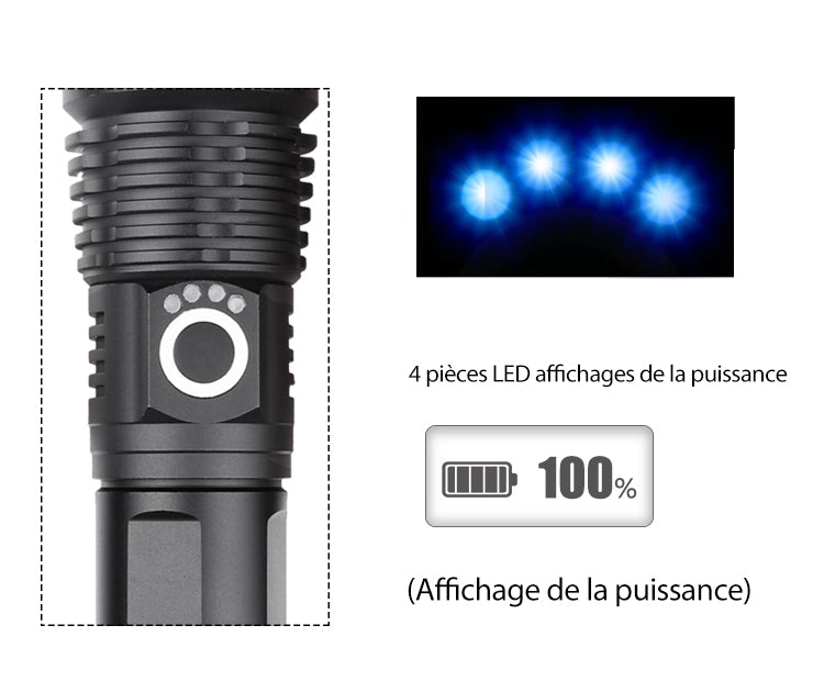 Rechargeable LED Tactical Laser Flashlight 90000 Lumens - Buy 2, Get Free Shipping