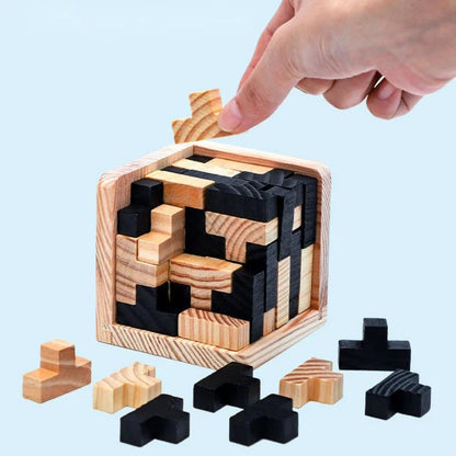 54-Piece Wooden Puzzle for Mind-Bending Fun