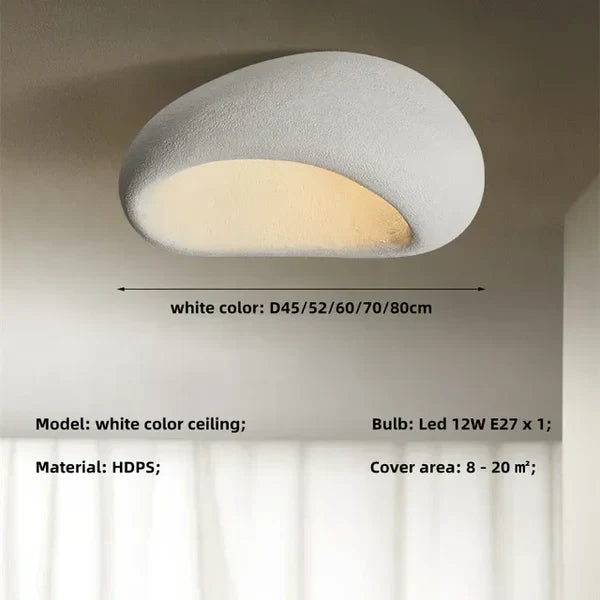 Natural Wabi Sabi Ceiling Light Fixture - Serene Aura Design
