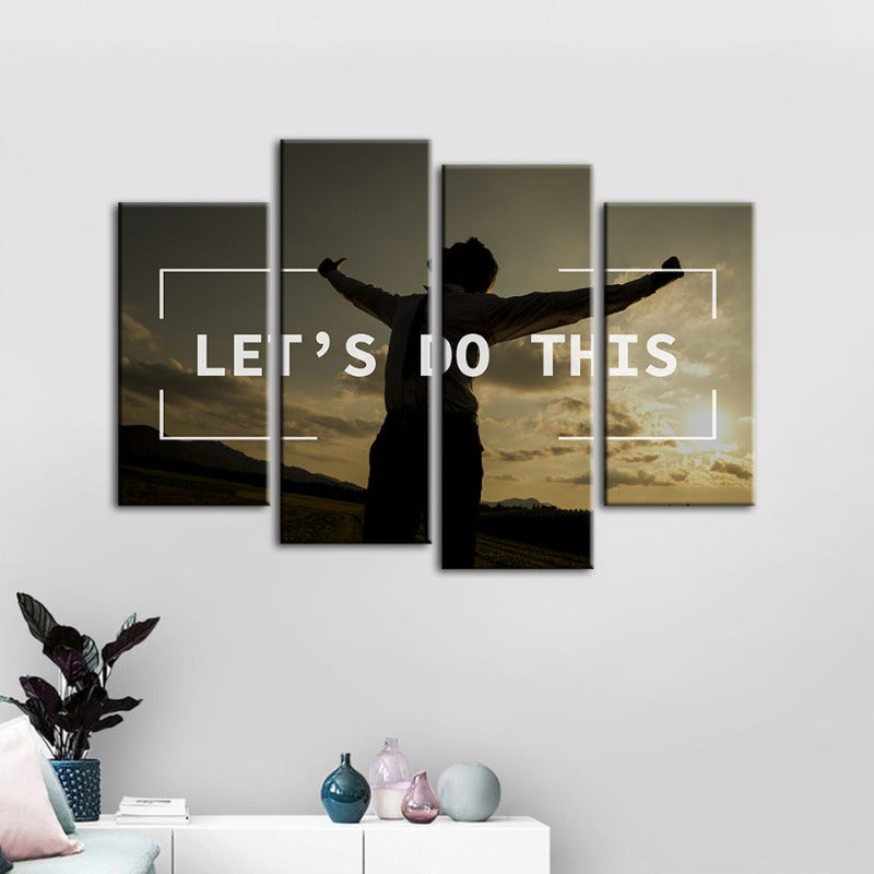 Motivational 4-Piece Canvas Art Set for Inspirational Spaces