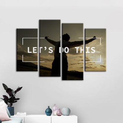 Motivational 4-Piece Canvas Art Set for Inspirational Spaces