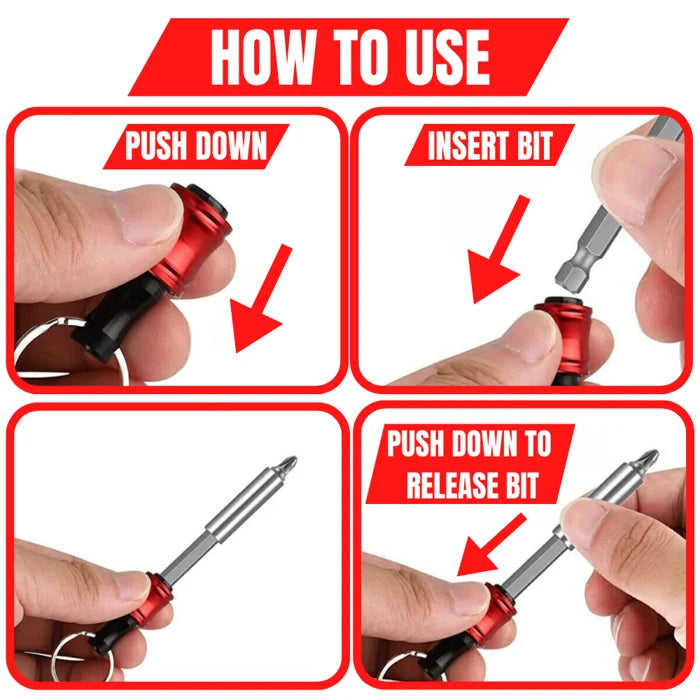 Hex Screwdriver Head Holder with 1/4" Hiking Buckle