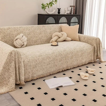 Chic Chenille Sofa Protector with Speckled Design