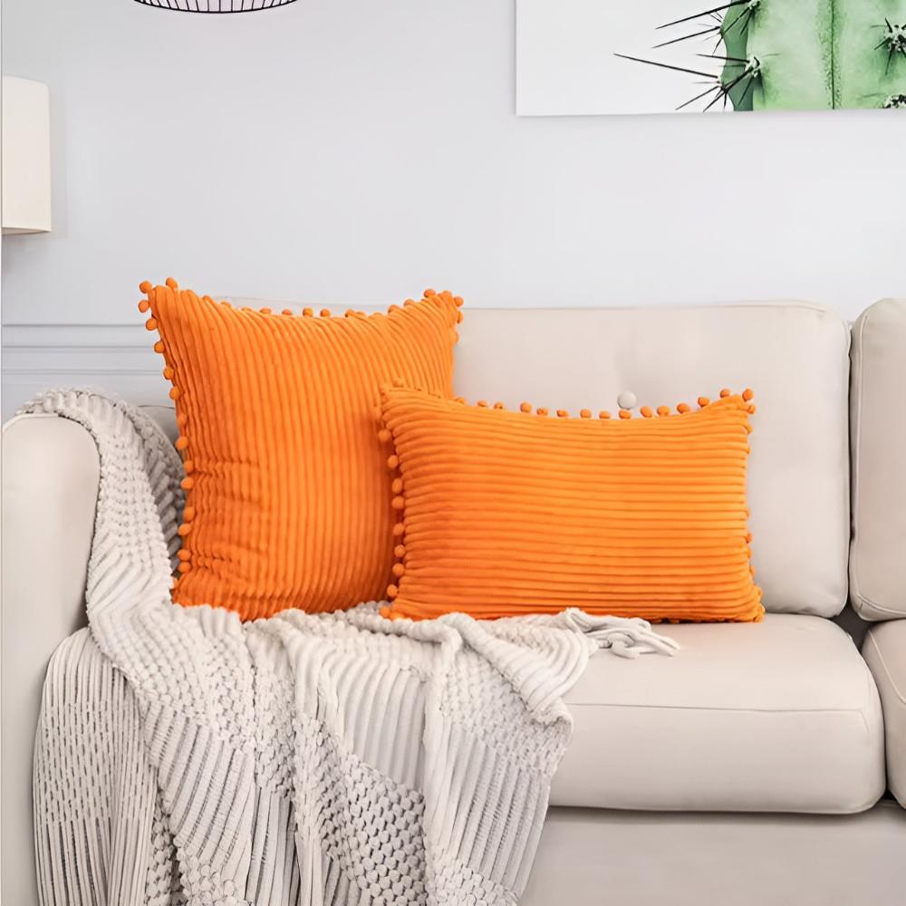 Cozy Textured Throw Pillow Cover with Fun Accents
