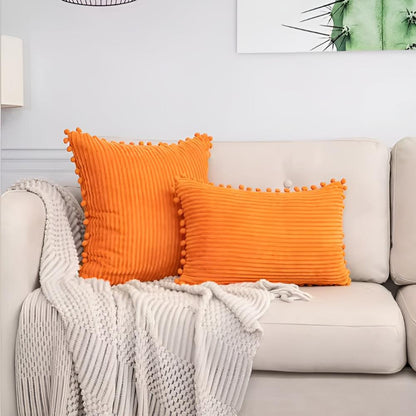 Cozy Textured Throw Pillow Cover with Fun Accents