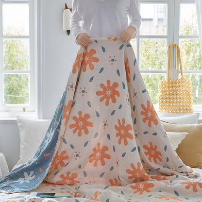 Vibrant Reversible Cotton Throw Blanket for All Seasons