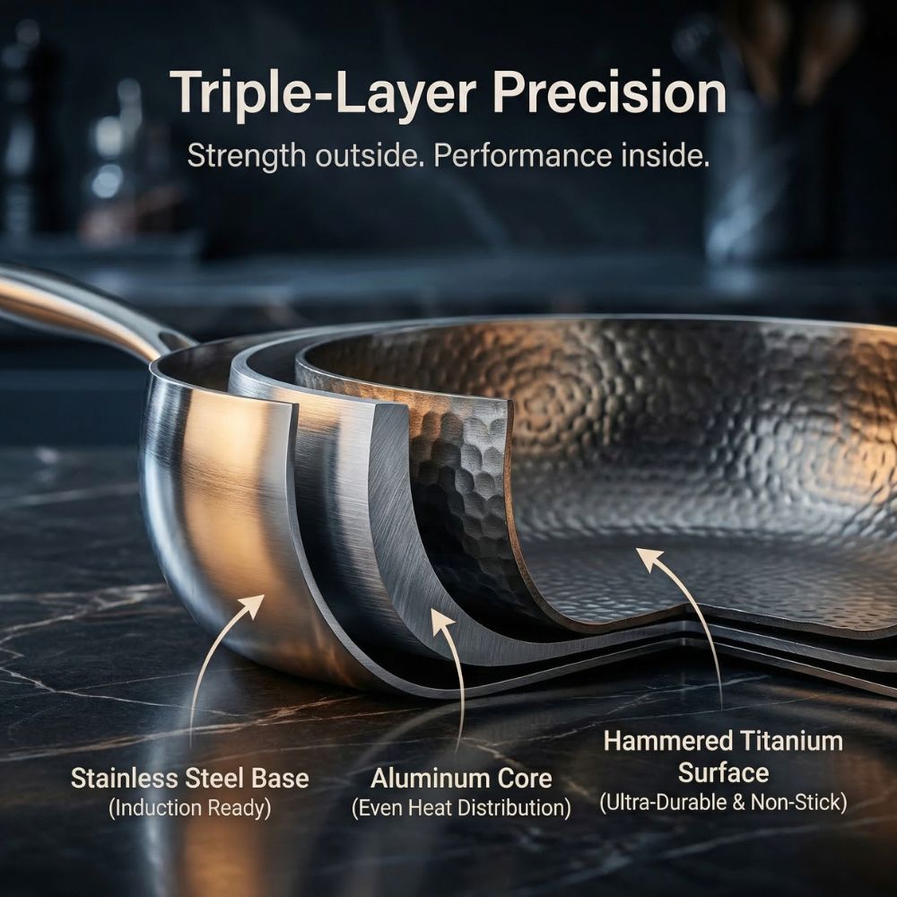 Titanium Kitchen Cookware Collection – Non-Stick Pots and Pans