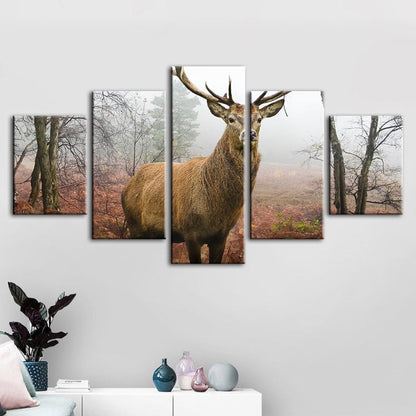 Serene Autumn Deer - 5 Piece Canvas Art Set