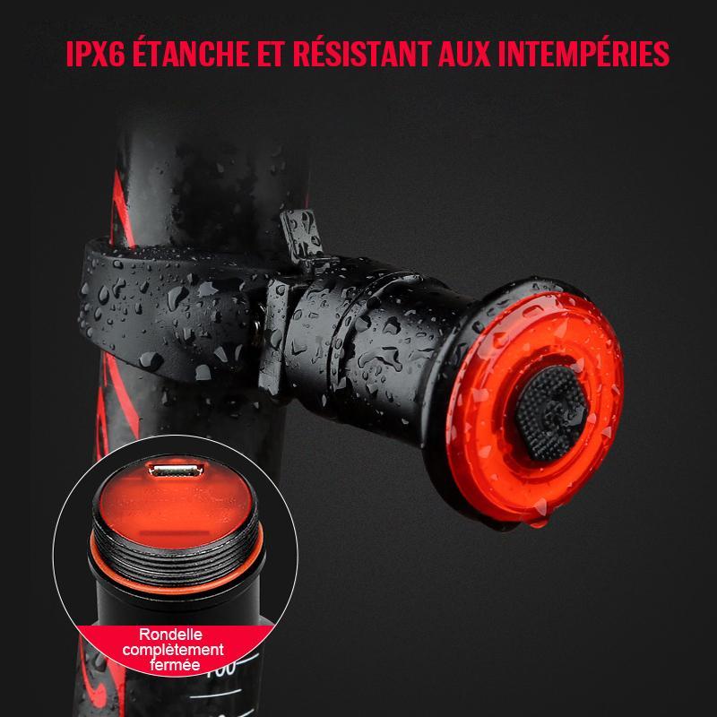 Intelligent Bicycle Rear Light with Brake Sensor – USB Rechargeable Slim Design