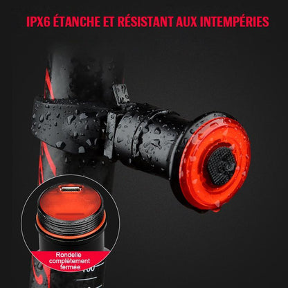 Intelligent Bicycle Rear Light with Brake Sensor – USB Rechargeable Slim Design