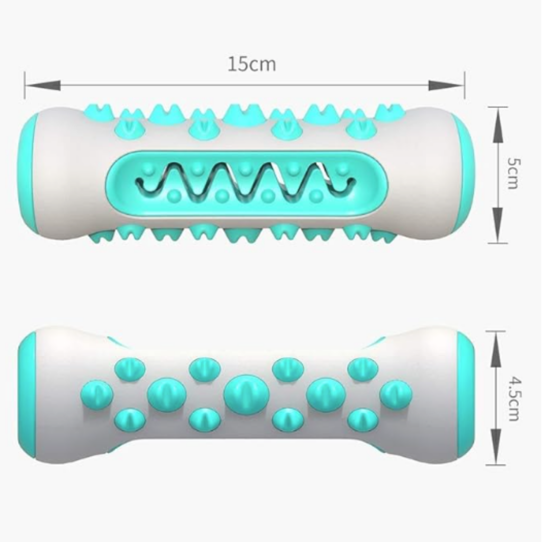Interactive Rubber Dog Toy with Cleaning Features
