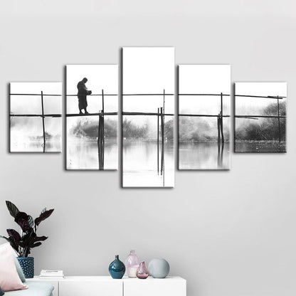 Tranquil Waterscape - 5 Panel Canvas Artwork