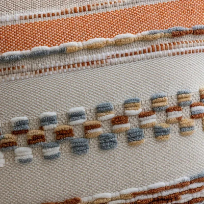 Reversible Cozy Stripe Cushion Covers with Tassels