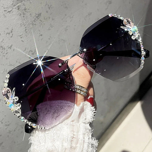 Vintage Rimless Sunglasses in Aya Style