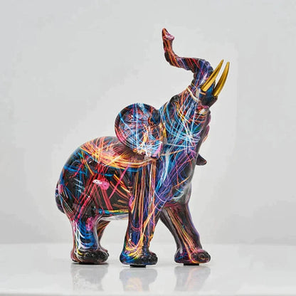 Vibrant Artisan Elephant Sculpture for Modern Decor