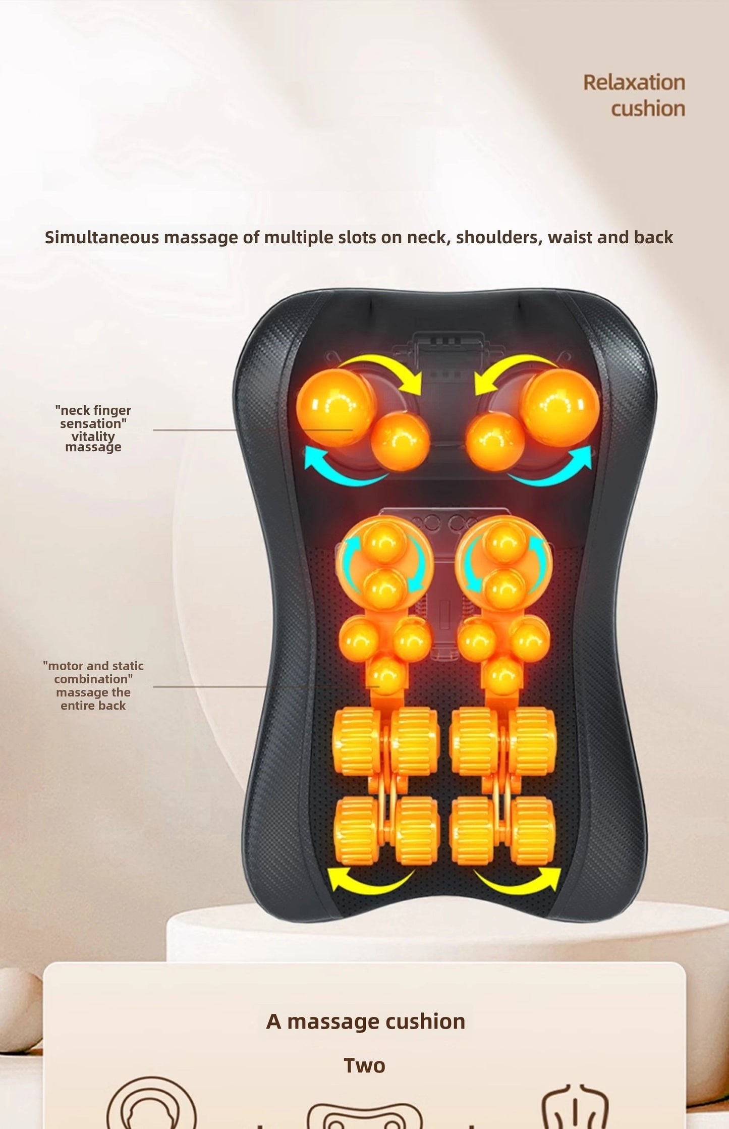 Neck and Back Massager with Heat – Deep Kneading Massage Cushion