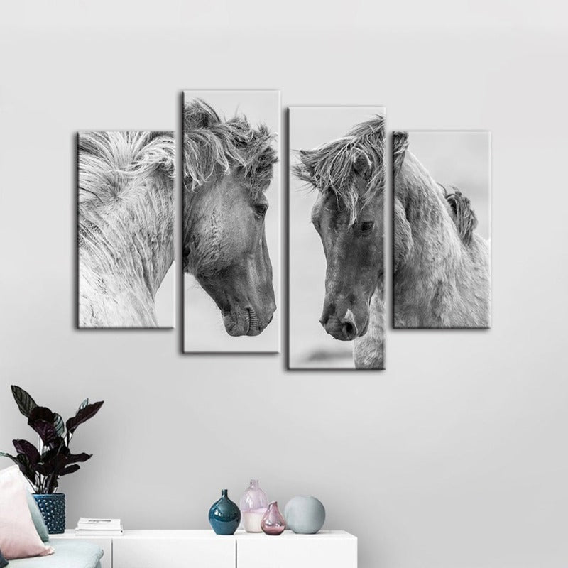 Majestic Equine Duo - Elegant Canvas Art Set
