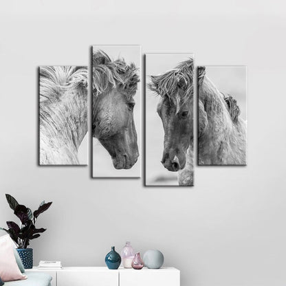 Majestic Equine Duo - Elegant Canvas Art Set