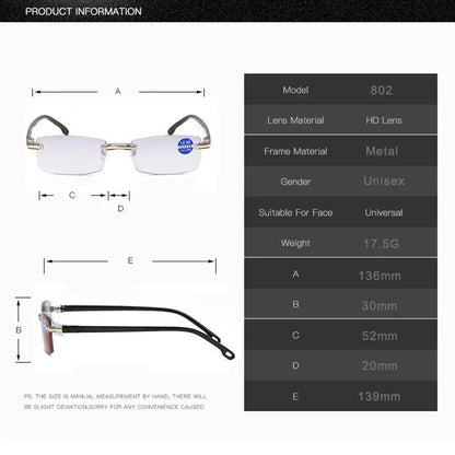 Progressive Reading Glasses with High Durability and Blue Light Filter