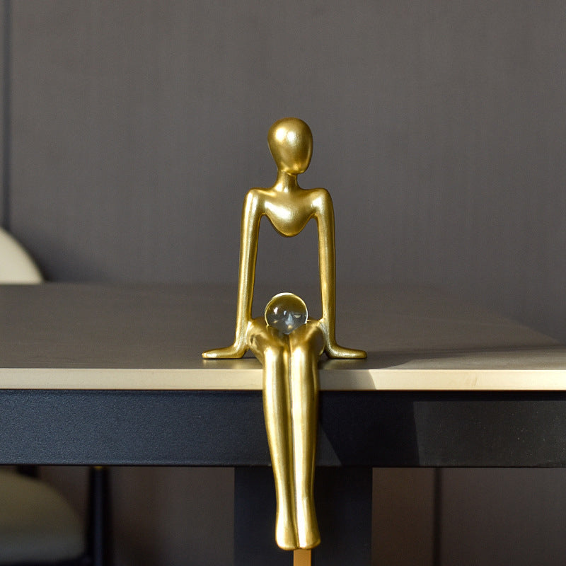 Golden Abstract Sculpture | Artful Home Accent