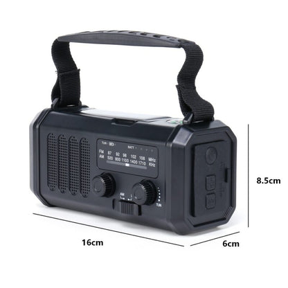 Emergency Radio with Solar and Hand Crank Power