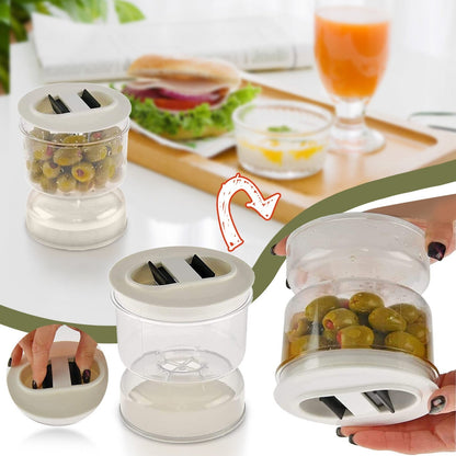 Leak-Proof Pickling Jar with Built-In Strainer