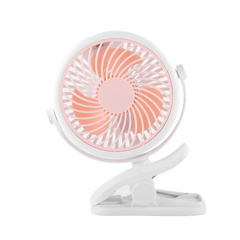 360° Rotating Battery-Powered USB Clamp Fan – Portable Design