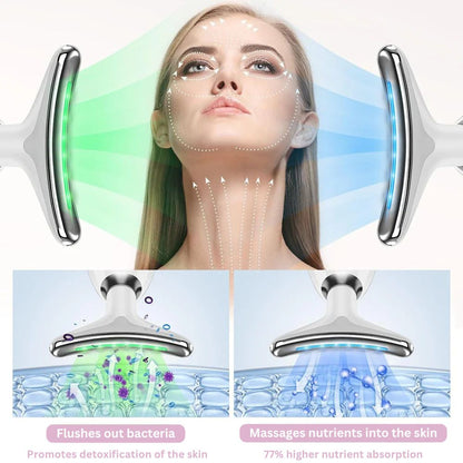 Revitalizing Facial & Neck Massager | Ion Cleansing, Heat & LED Therapy