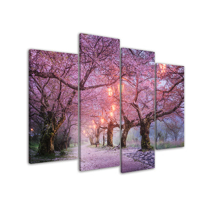 Canvas Artwork of Large Pink Trees for Wall Decoration