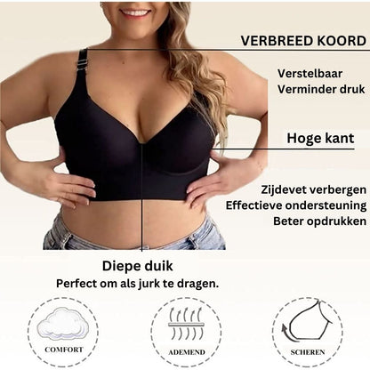 Deep Cup Push-Up Bra for Enhanced Curves