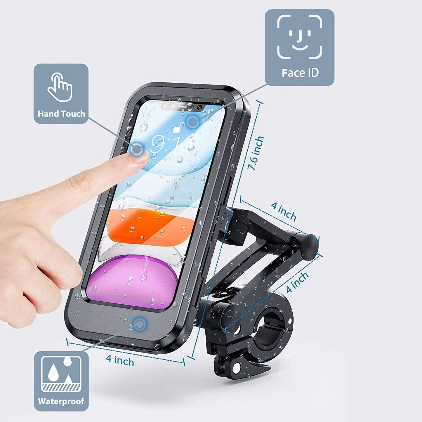 Water-Resistant Bike Phone Mount for Secure Riding