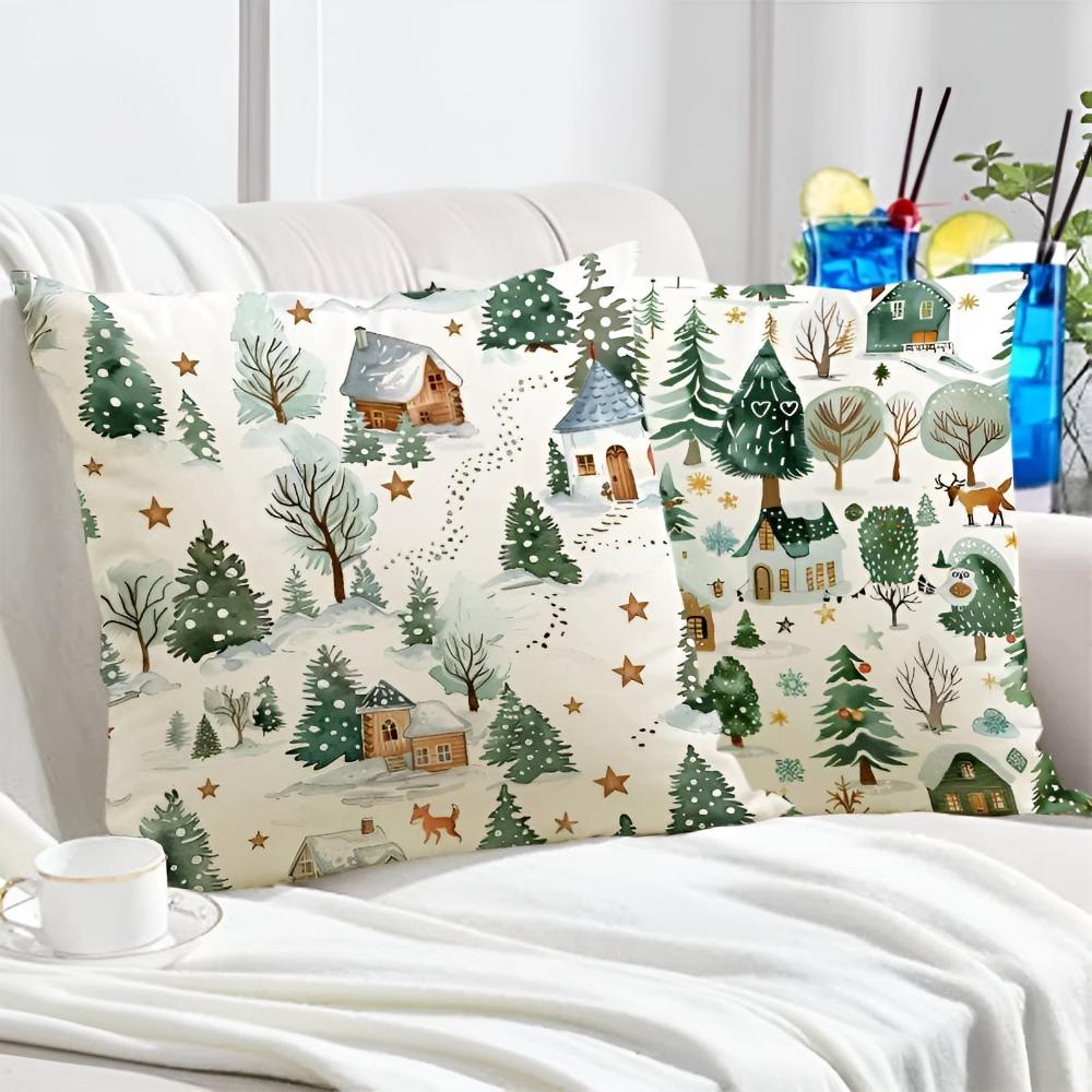 Festive Winter Decorative Pillow Cover