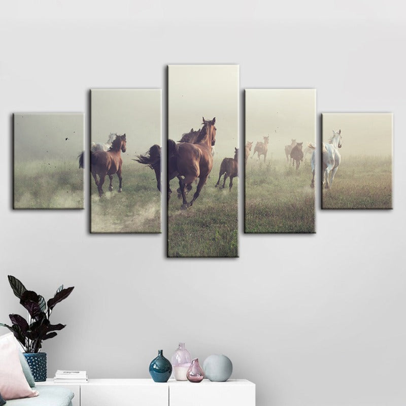 Majestic Horse Canvas Triptych - Elegant Wall Decor
