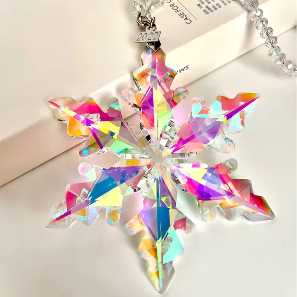 Radiant Snowflake Crystal Charm | Dazzling Light Catcher for Holiday Decor