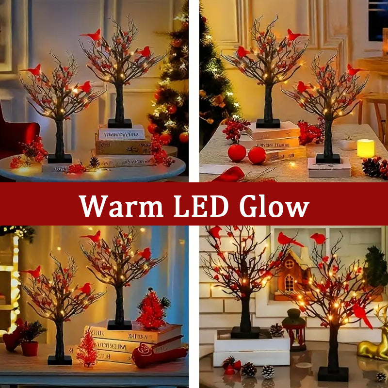 LED Decorative Tree with Red Birds – Flexible Atmospheric Light
