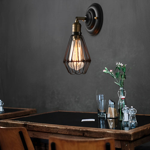 Industrial-Style Wall Light Fixture with Adjustable Iron Design