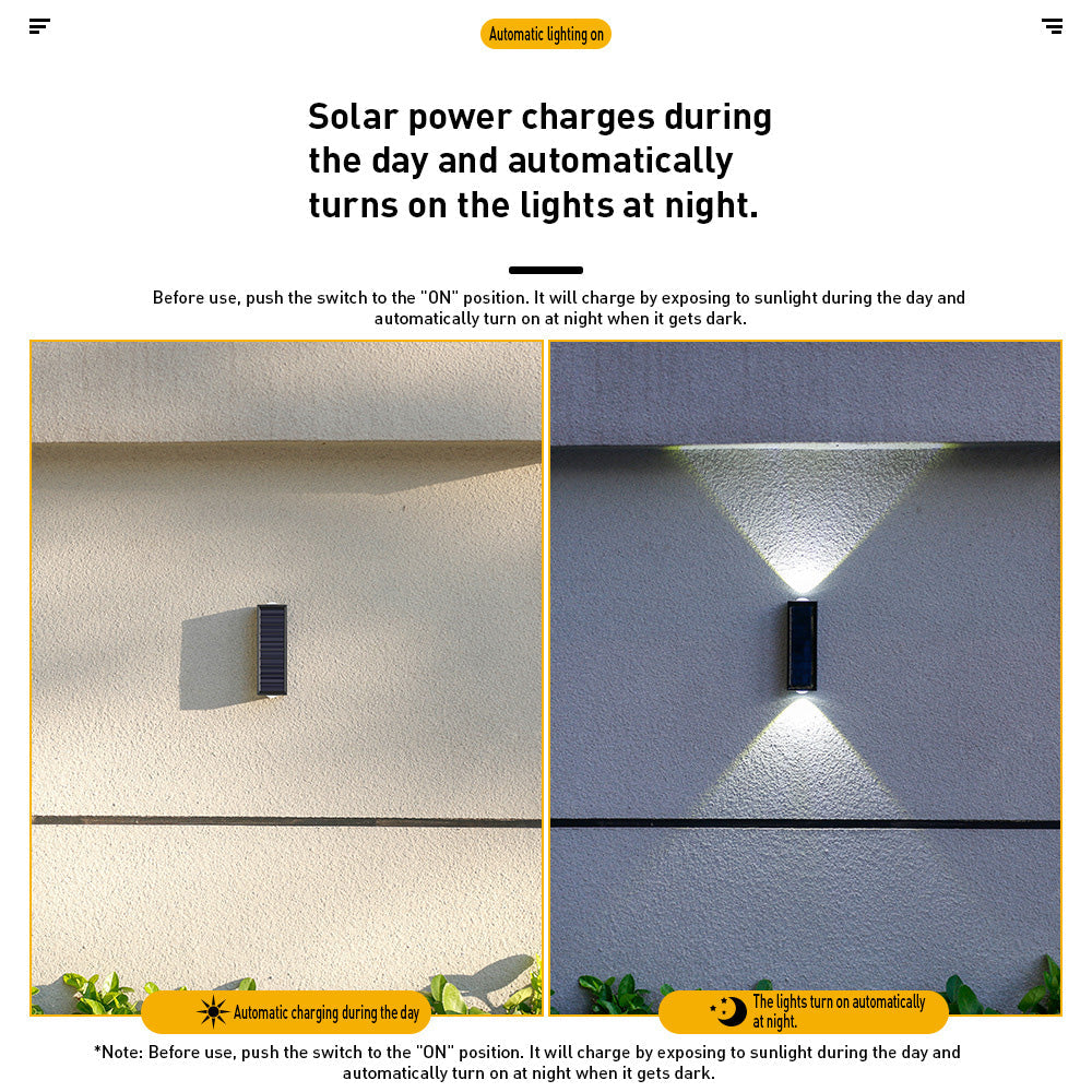 Modern Solar Wall Lights for Outdoor Use - Up and Down Design