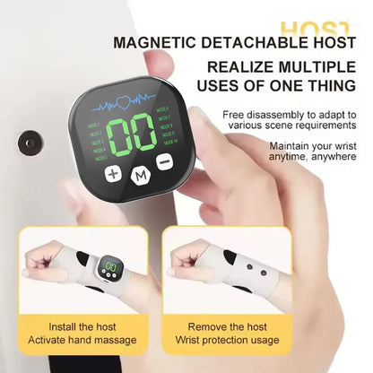 Cordless EMS Wrist Brace with Vibration – 10 Massage Settings & USB Rechargeable