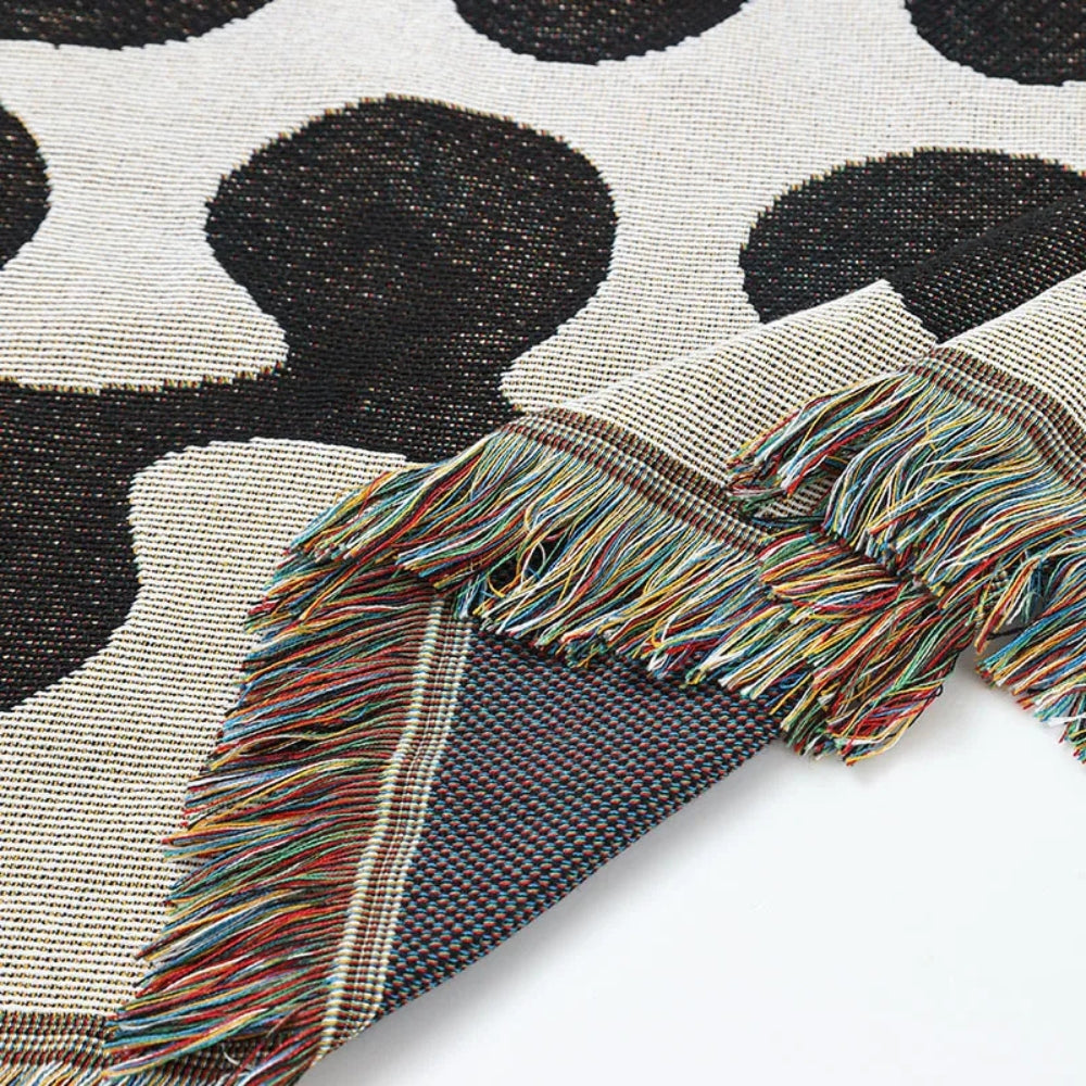 Vintage-Inspired Woven Cotton Throw Blanket