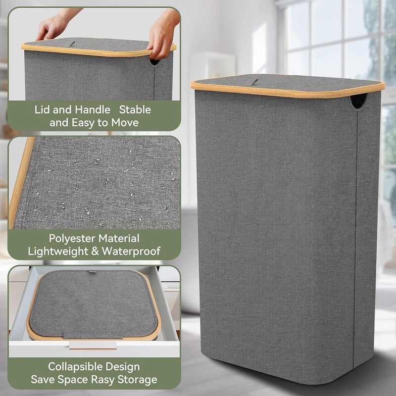 Spacious Laundry Basket with Lid for Organized Living