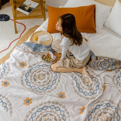 Tranquil Haven | Cozy Cotton Throw Blanket