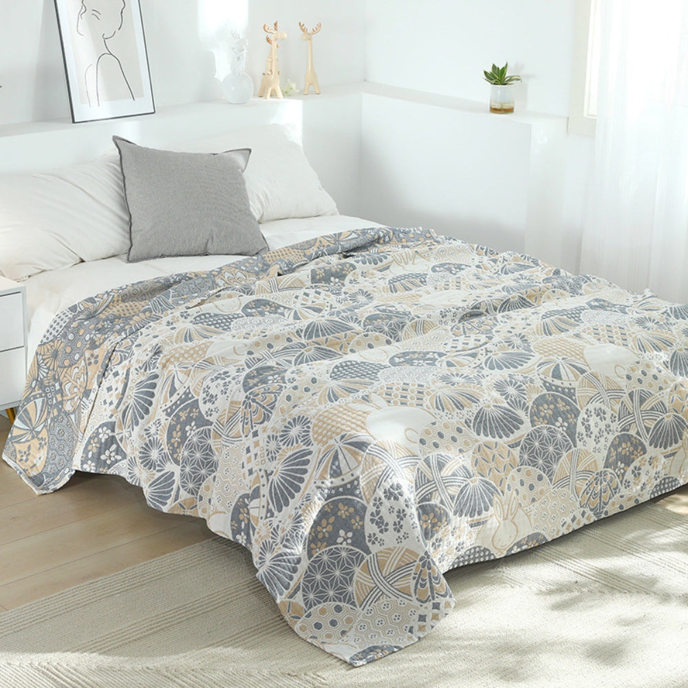 Serene Comfort Four-Layer Cotton Throw